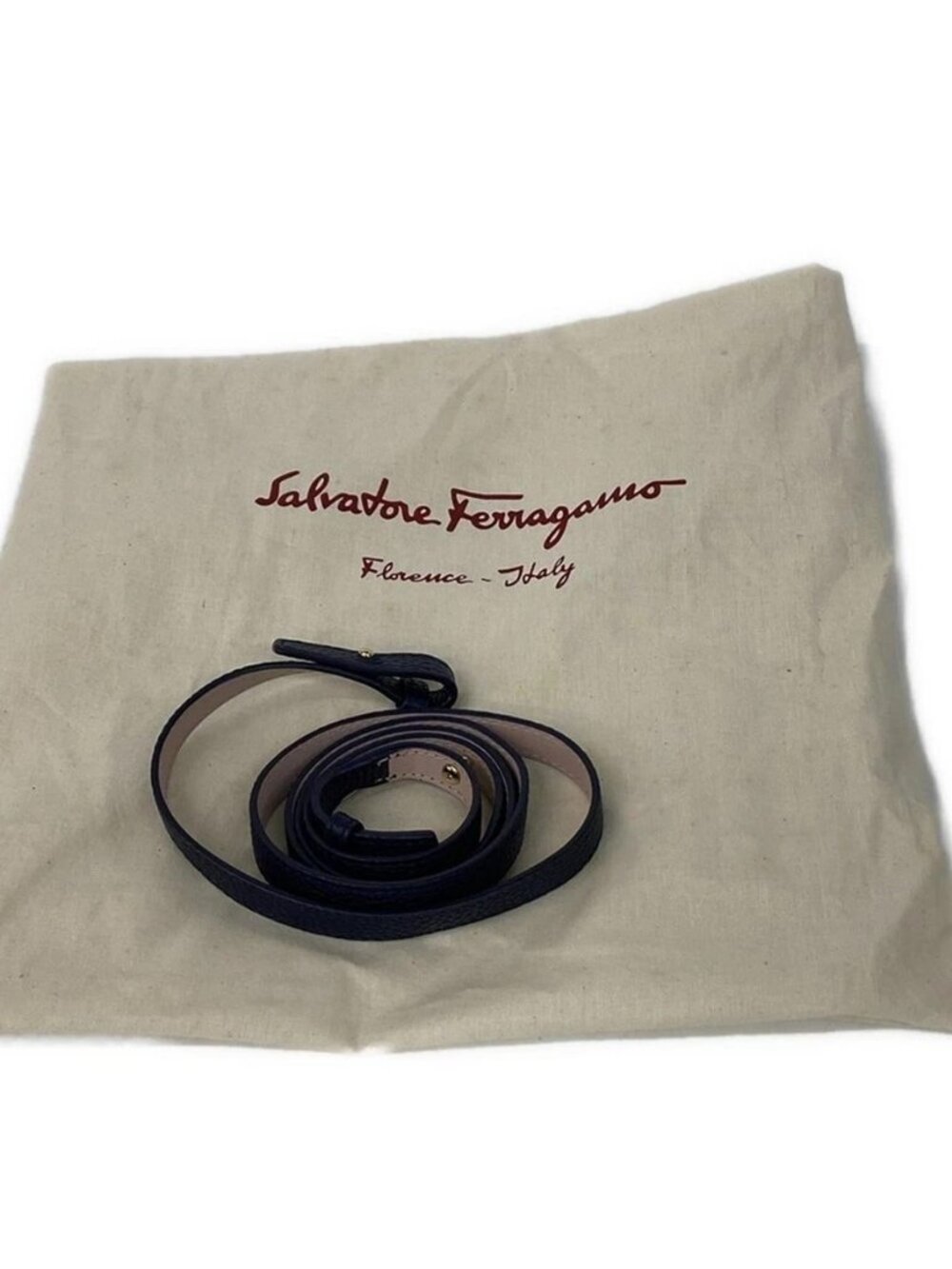 Salvatore Ferragamo Amy - Dark Navy Leather Handbag - Picture 8 of 10